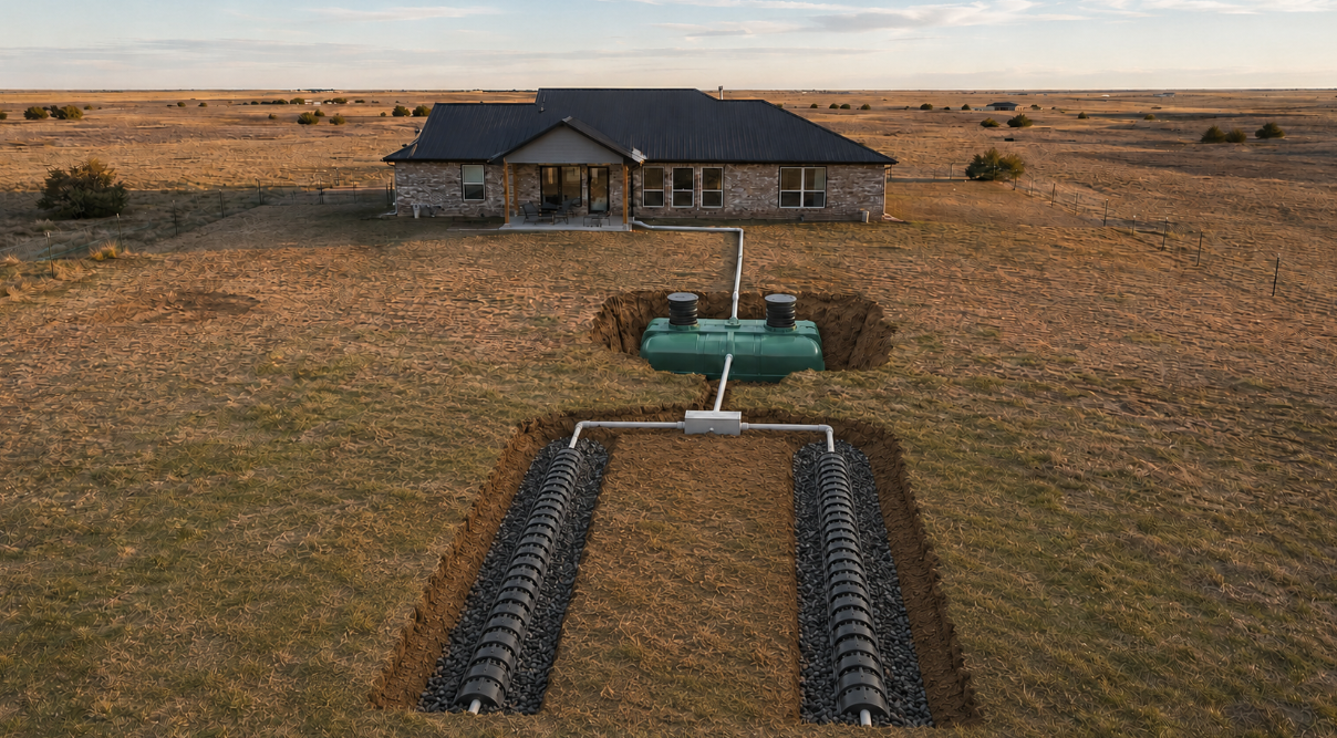 2 Line and Tank Septic System