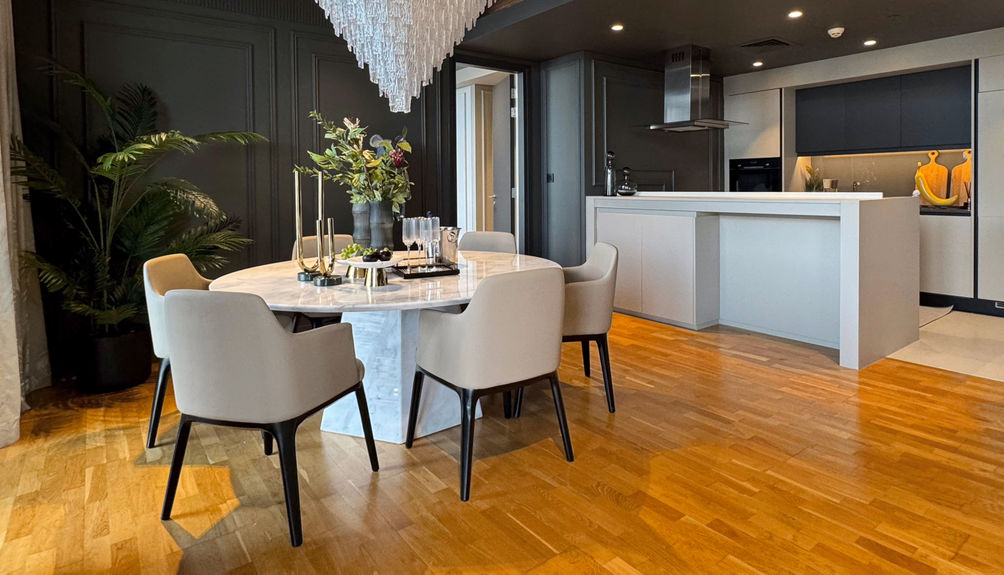 Dining area and kitchen_