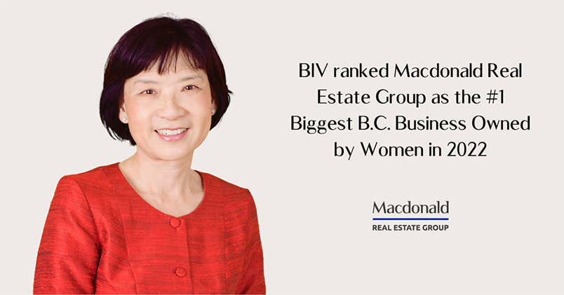 Macdonald Realty Ranked #1 Biggest B.C. Business Owned by Women in 2022