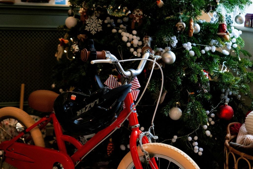 Christmas tree and bike