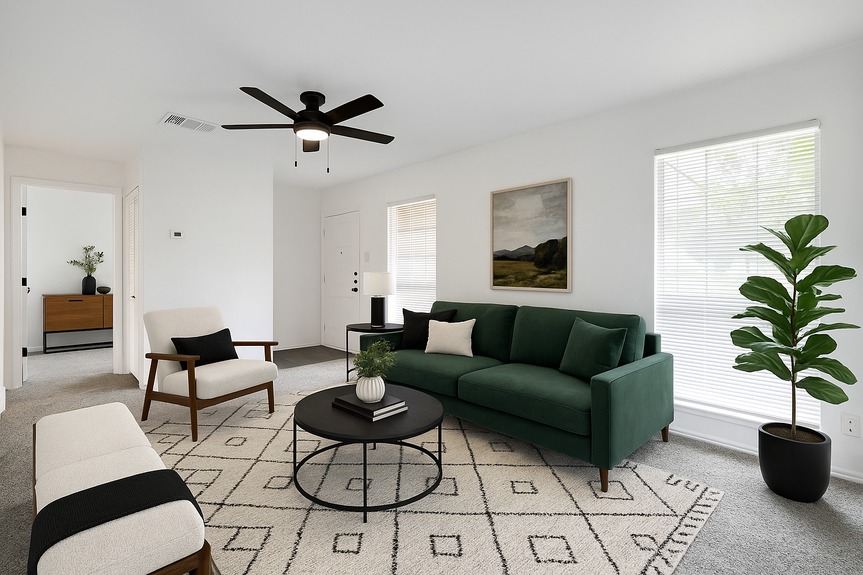 Virtually staged living room