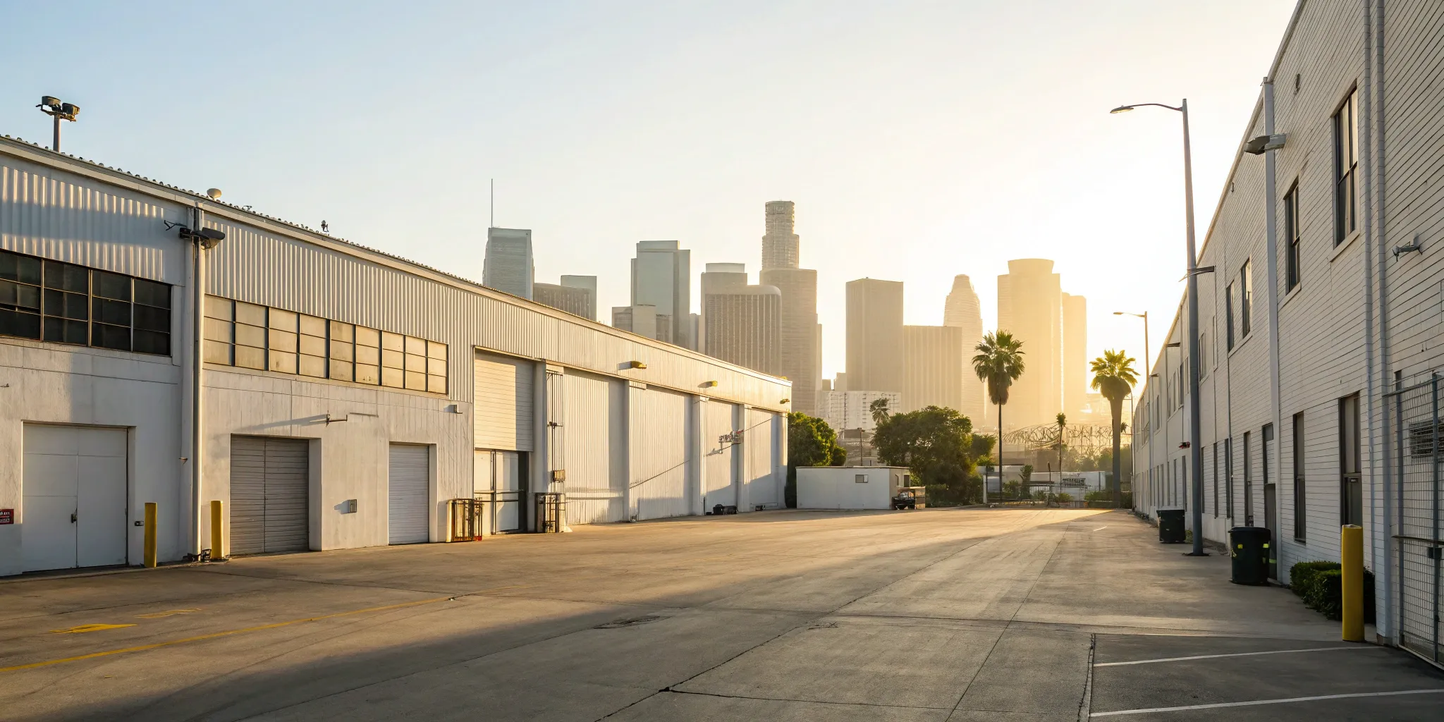 Commercial industrial real estate for sale, featuring large warehouse facilities.