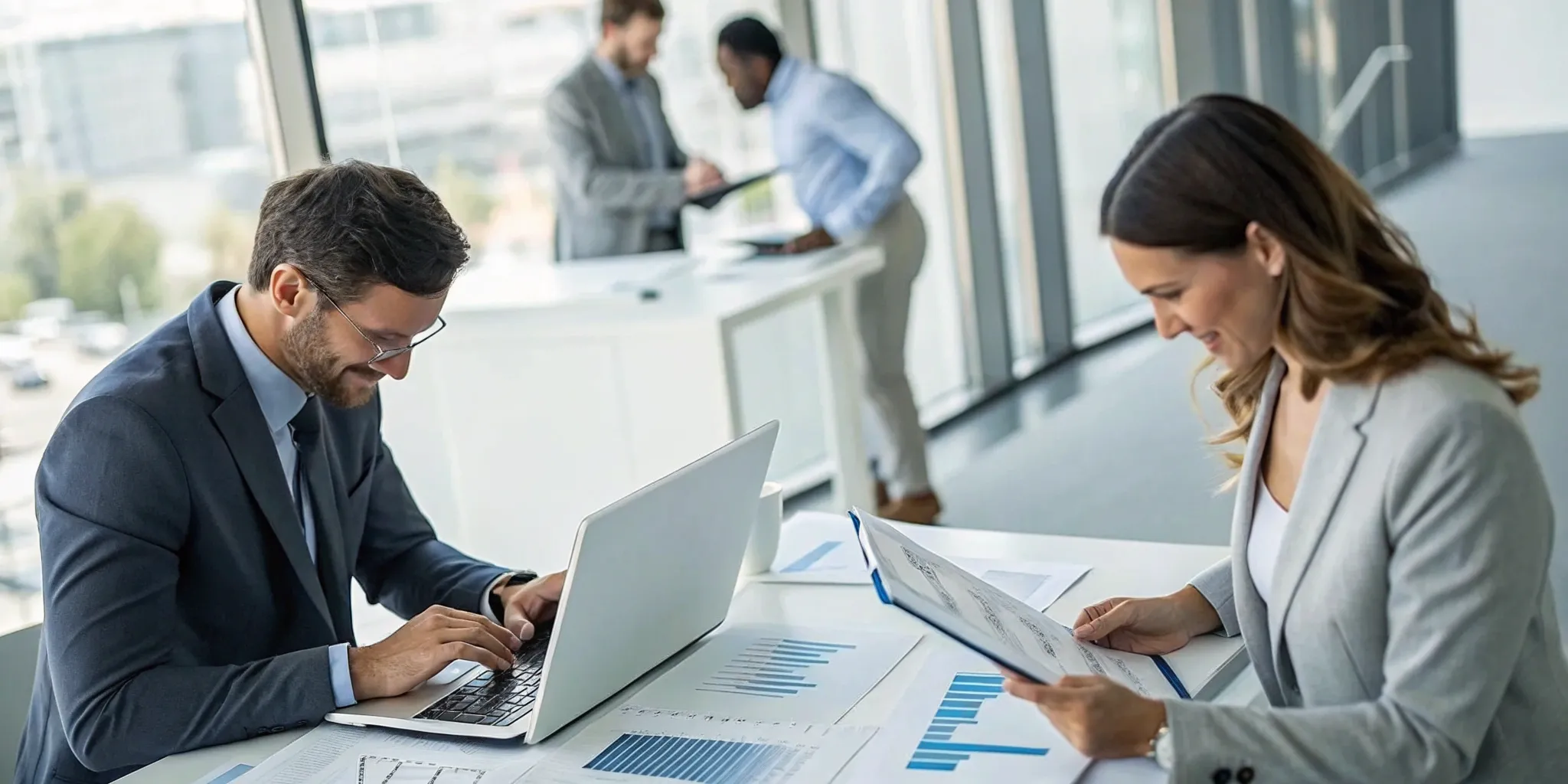 Investors analyzing charts for one of the 27 ways to buy multi family properties.