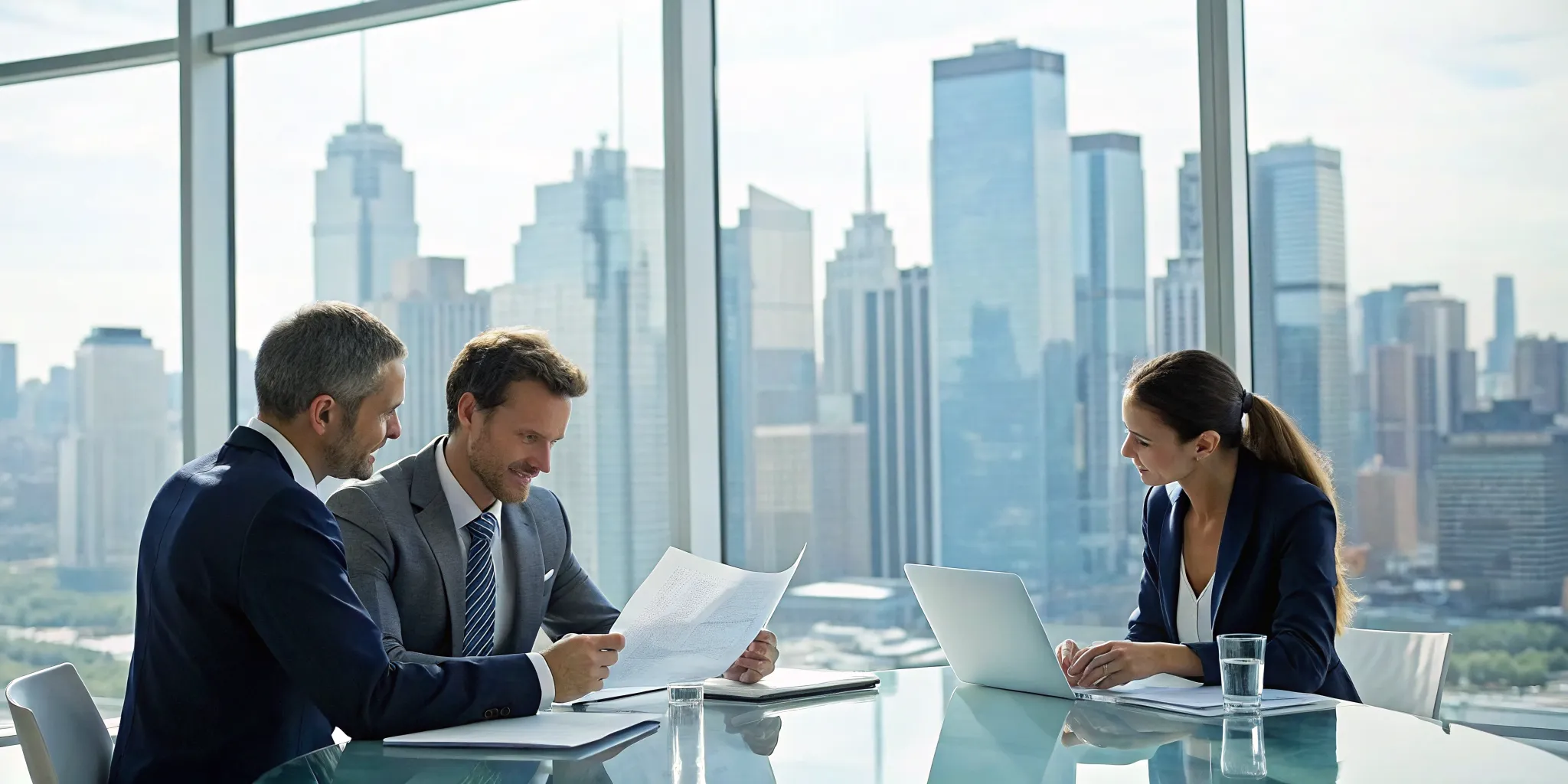 Professionals in a meeting planning the steps for buying commercial property for beginners.