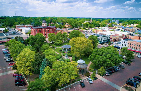 Woodstock Square Illinois Aerial