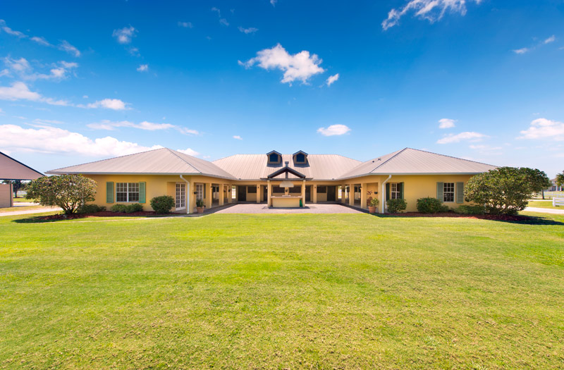 Clubhouse overlooking the polo grounds in Vero Beach