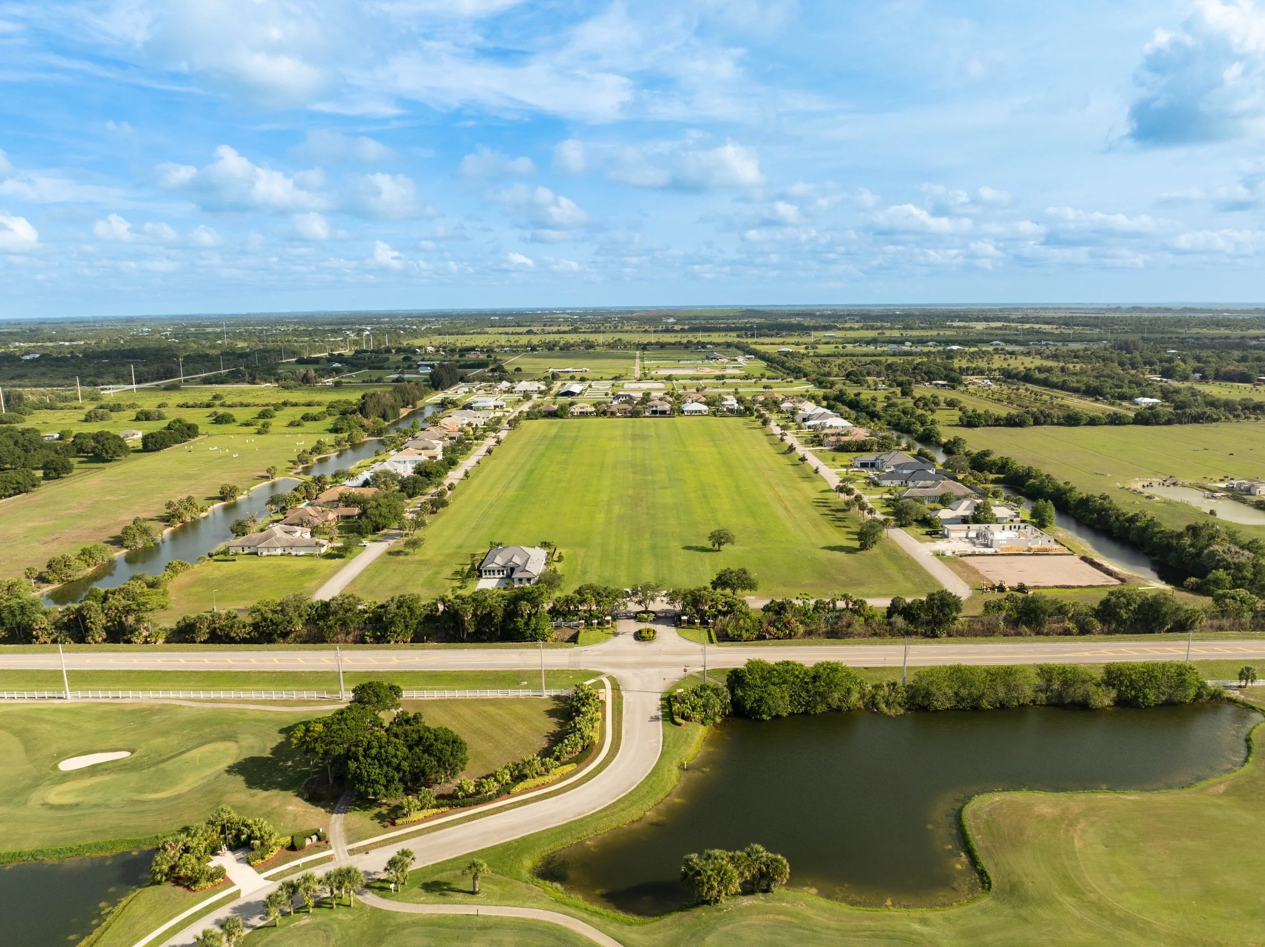 Aerial view of estate homes surrounding the Vero Beach Polo Grounds