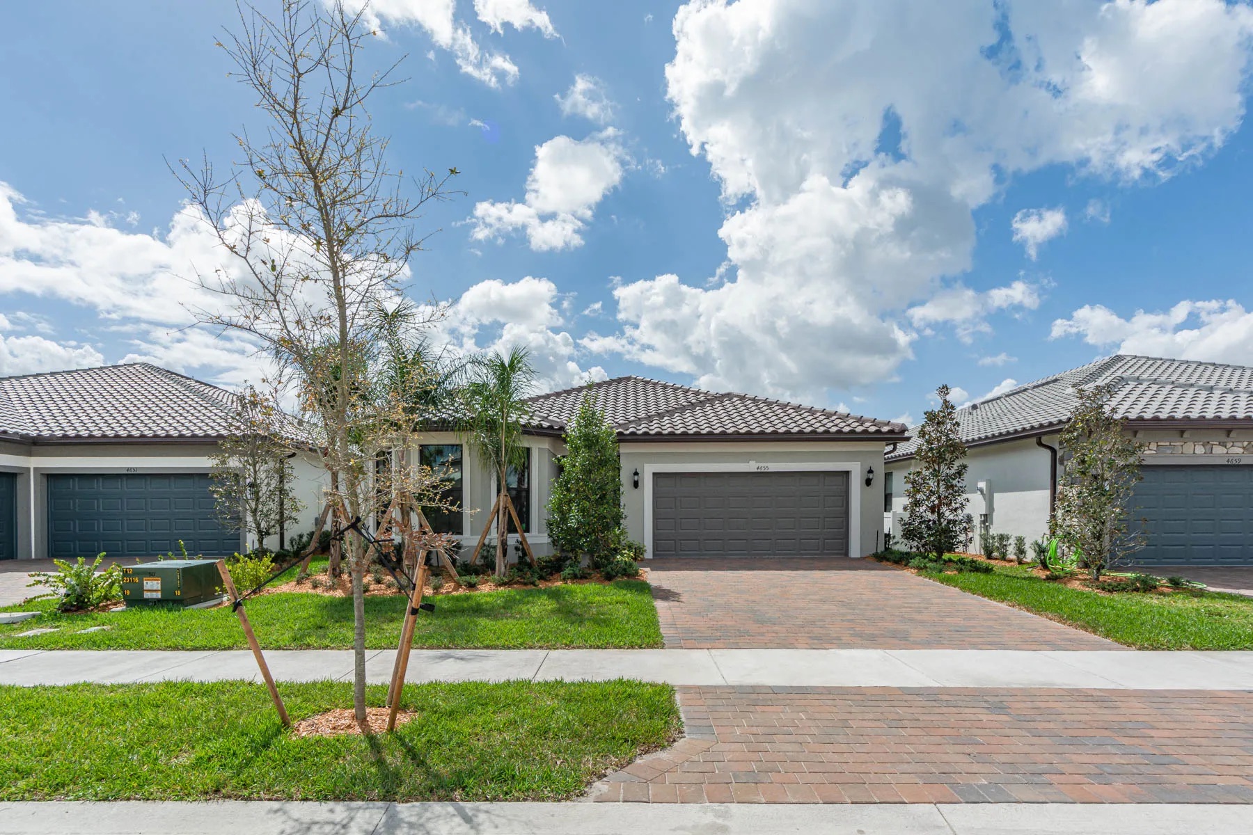 Homes and landscaped lake setting within Waterway Village