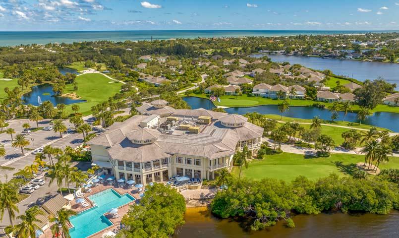 Clubhouse and pool area at The Moorings Yacht and Country Club
