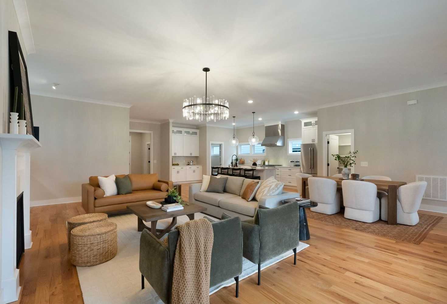 Living room staged through Compass Concierge in Nashville showing how home improvements help properties sell faster