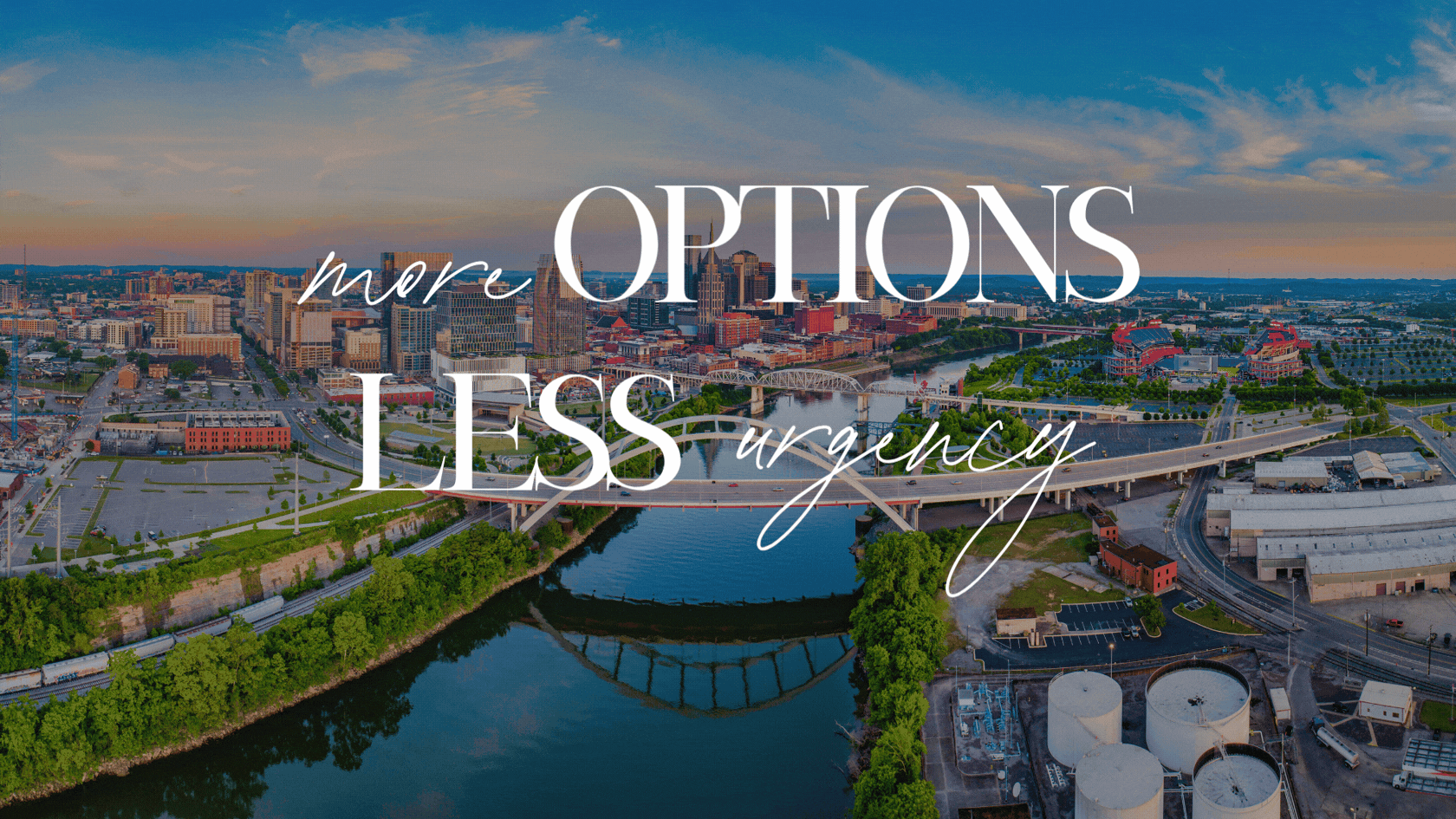 Nashville skyline with surrounding residential neighborhoods representing the March 2026 housing market shift toward balance