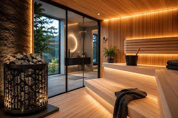 Luxury home wellness space with a sauna and spa features in Nashville