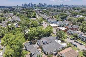 Aerial view of Germantown Nashville near 1806 5th Avenue North with downtown skyline