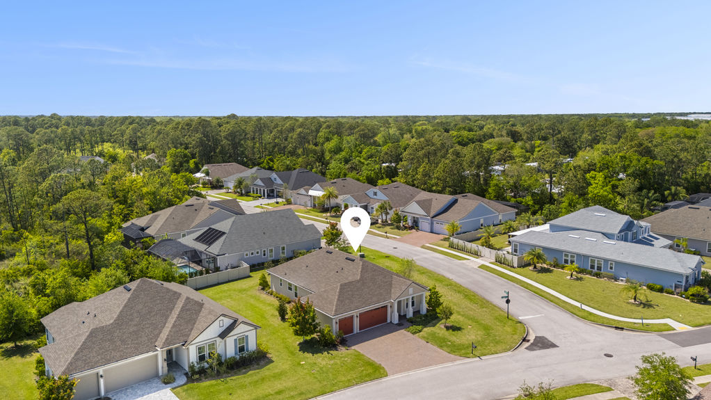 Aerial View of Corner Lot Home in Madeira, St. Augustine