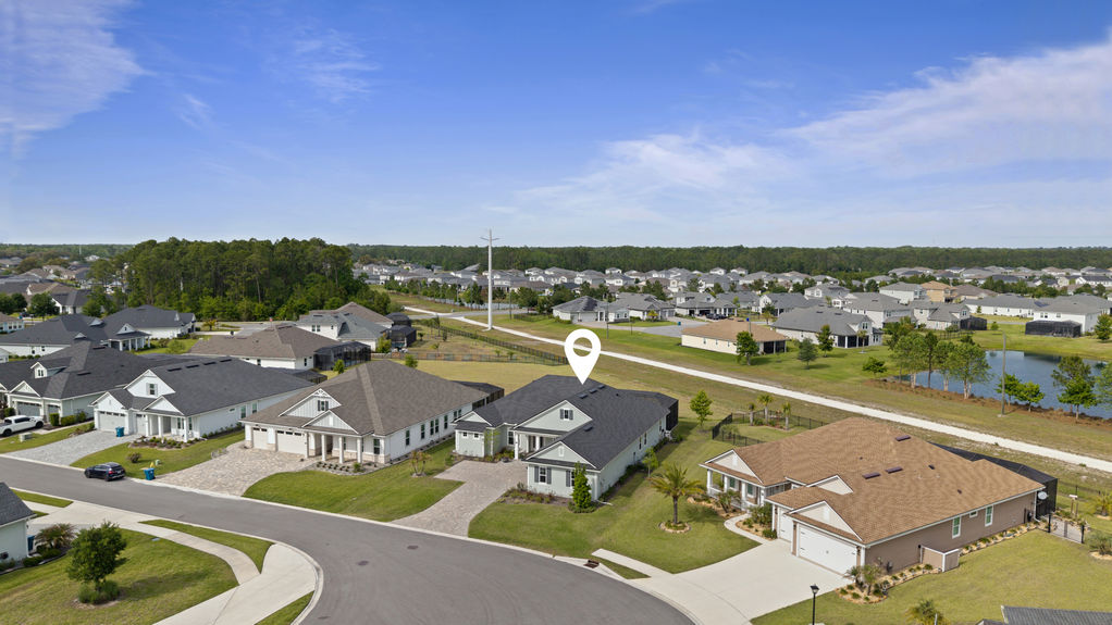 Aerial view of a Luxury 3-bedroom pool home for sale in TrailMark St. Augustine Florida