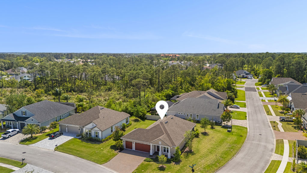 Aerial View of Corner Lot Home in Madeira, St. Augustine