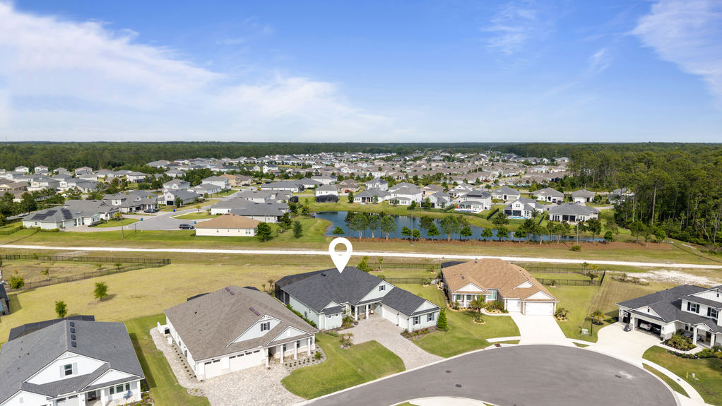 Aerial view of a Luxury 3-bedroom pool home for sale in TrailMark St. Augustine Florida