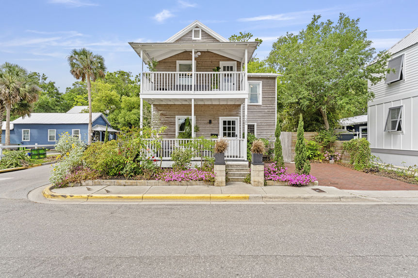Restored historic home with two-story porch in Lincolnville, a downtown St. Augustine neighborhood
