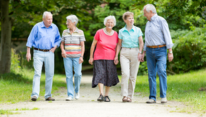 Group of active adults socializing at a community event in St. Augustine and Palm Coast