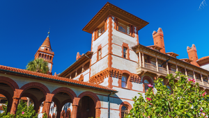 Cobblestone streets of historic downtown St. Augustine