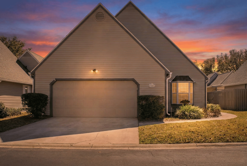 Twilight photo of 3BD Home Exterior with 2-Car Garage 364 Village Dr, St. Augustine