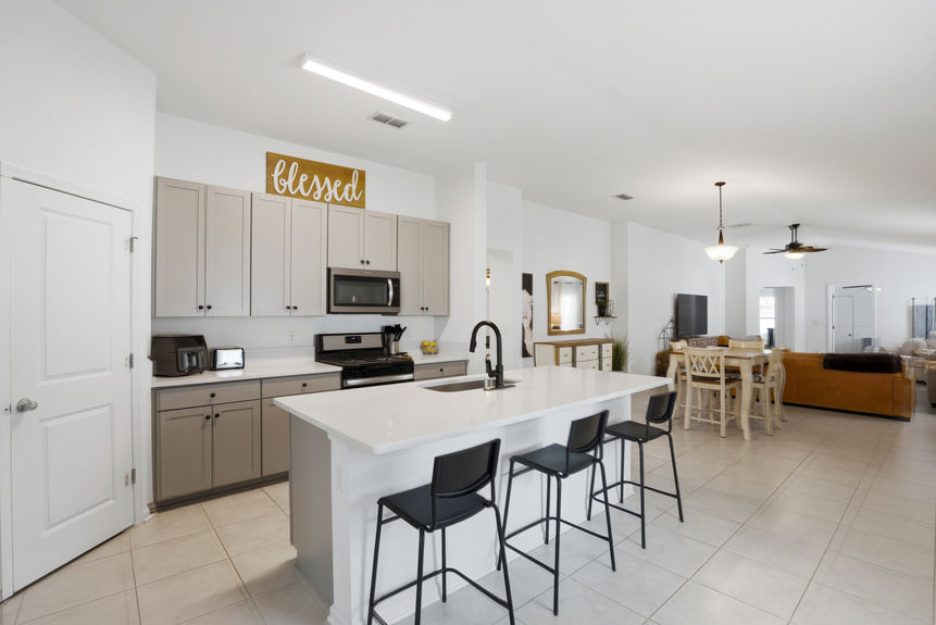 Modern Kitchen with Island | Real Estate 52 Newland Court St. Augustine