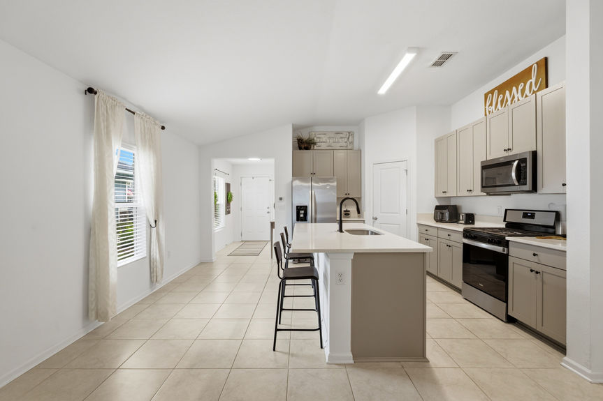 Modern Kitchen with Island | Real Estate 52 Newland Court St. Augustine
