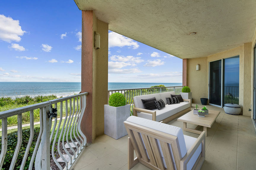 Oceanfront Patio at 230 N Serenata Blvd Unit 711
