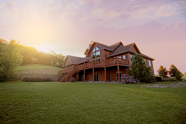 A giant wooden house.