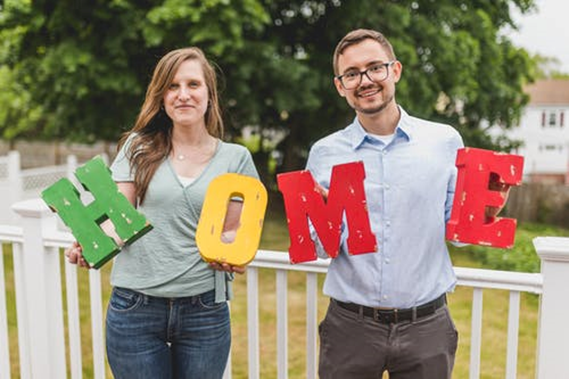 A couple purchasing their first home