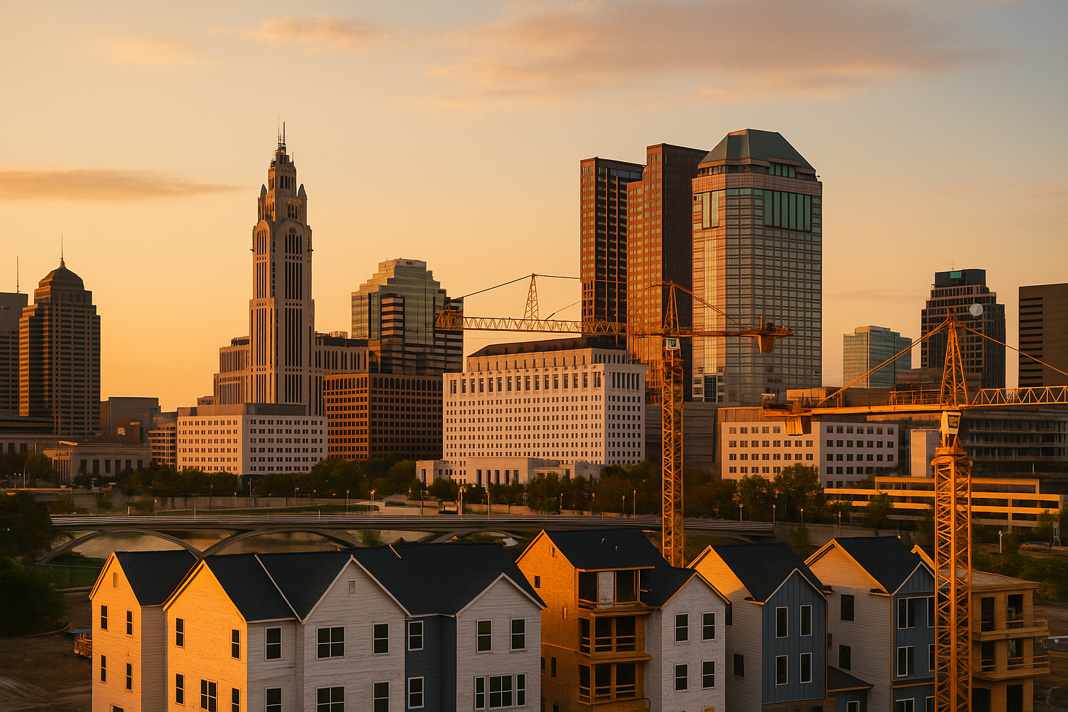 Columbus Skyline at Sunset