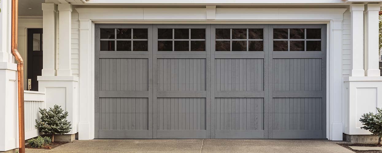 Modern gray garage door upgrade enhances curb appeal and boosts home resale value