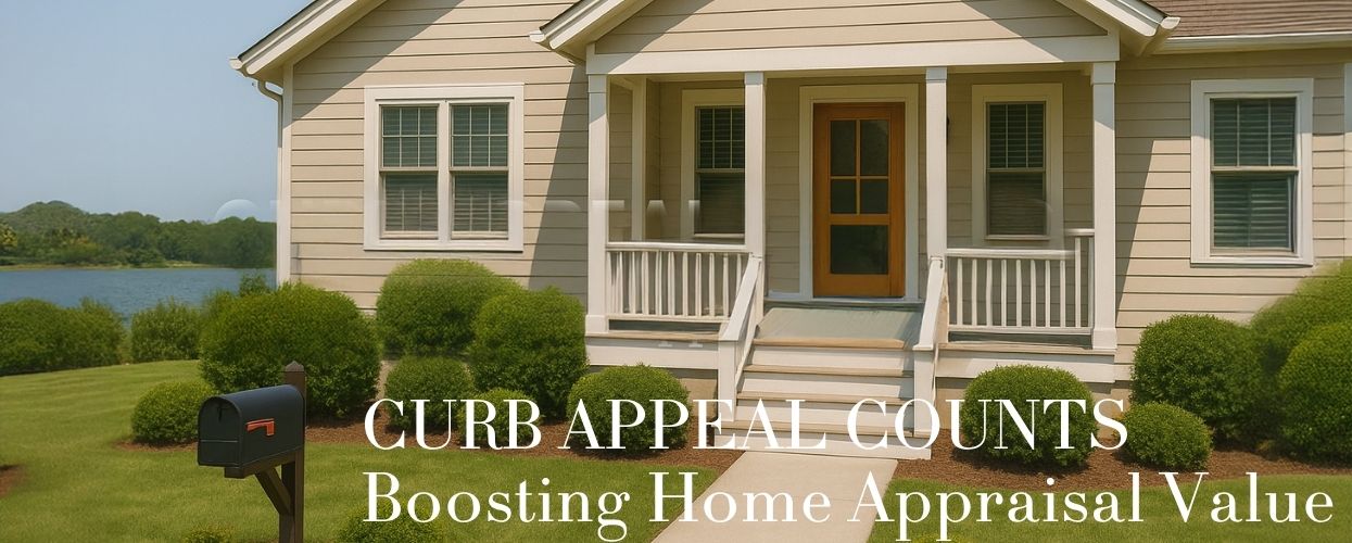 Well-maintained home with fresh landscaping and a tidy front porch, showcasing the impact of curb appeal on appraisal value.