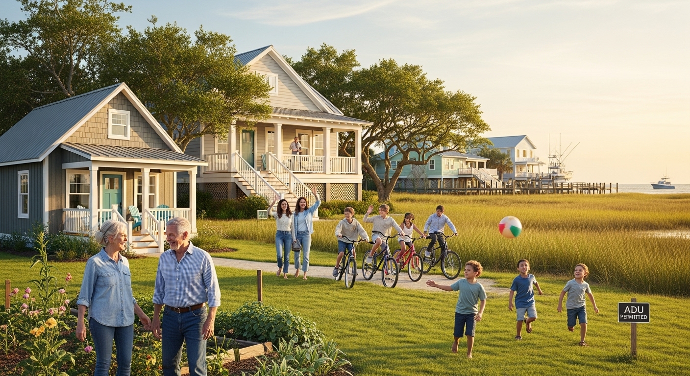Seniors enjoying life in North Carolina multigenerational communities by the coast
