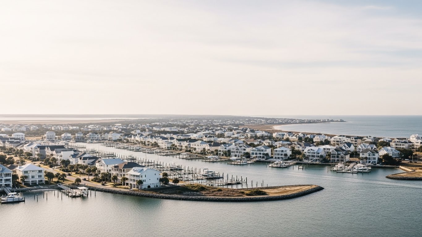 Morehead City, NC waterfront homes and marinas showing strong coastal real estate investment appeal