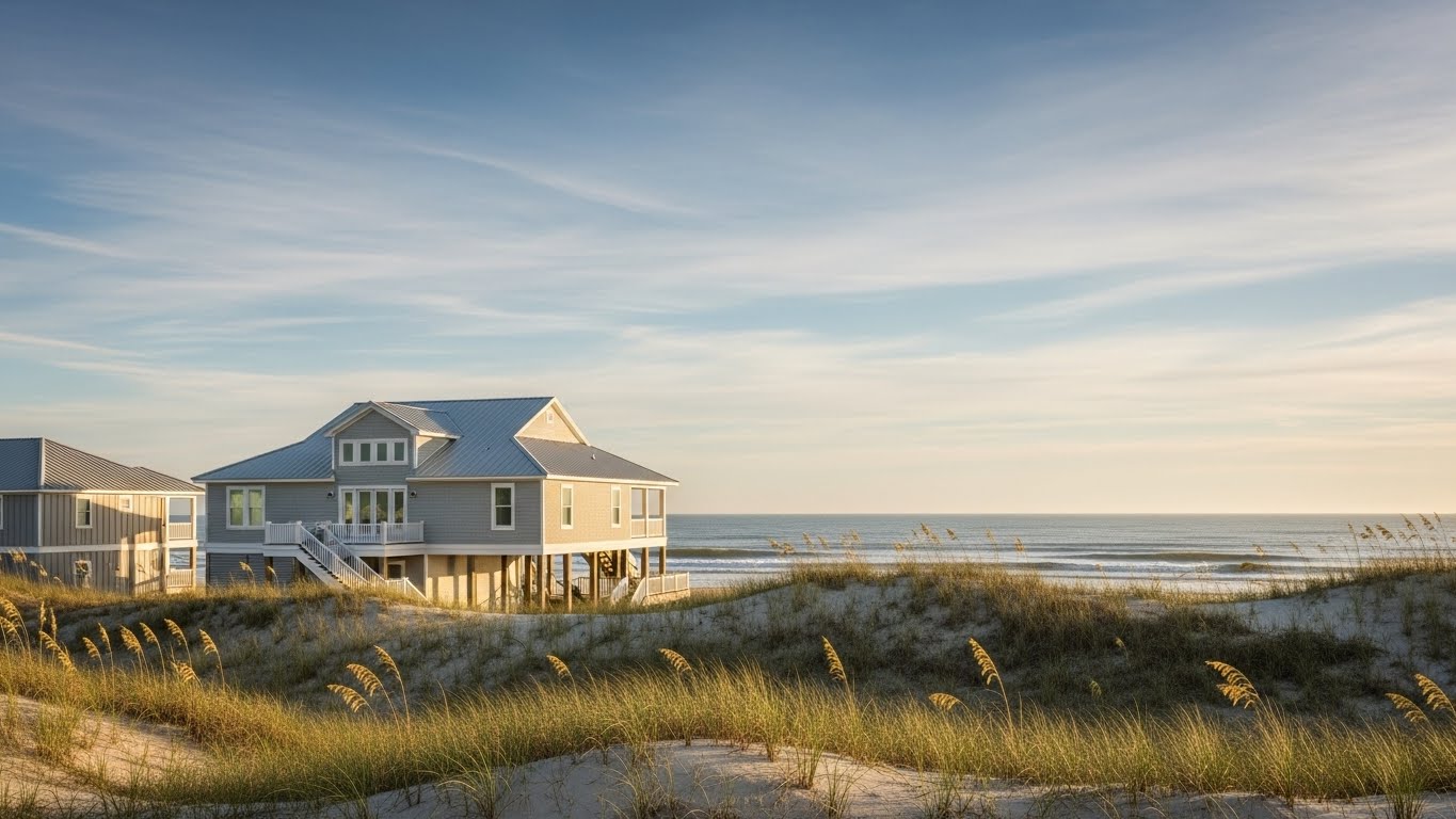 Beachfront home on Oak Island NC highlighting coastal living before buying
