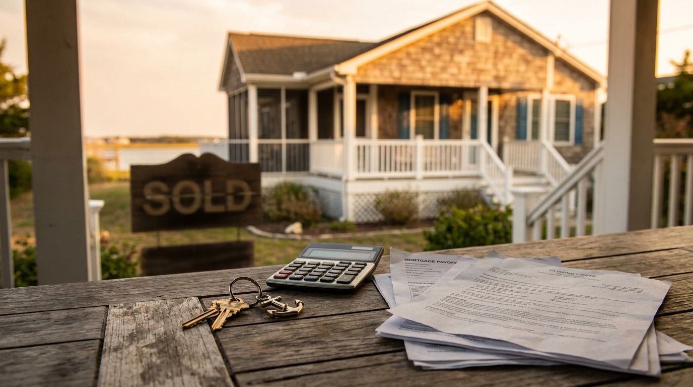 Seller closing cost documents for Morehead City, NC waterfront home sale