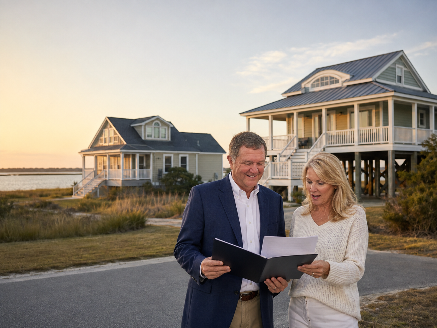 First-time coastal buyer reviewing flood zones and elevation certificate for a raised home