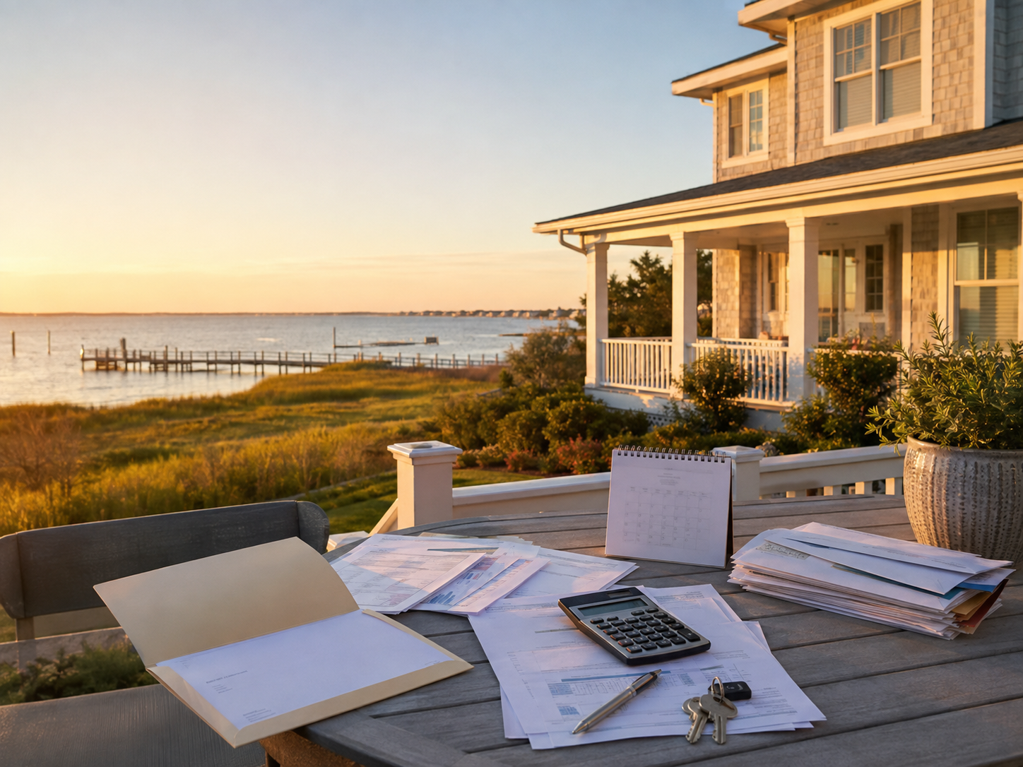 Crystal Coast home with financial documents comparing short sale and foreclosure costs