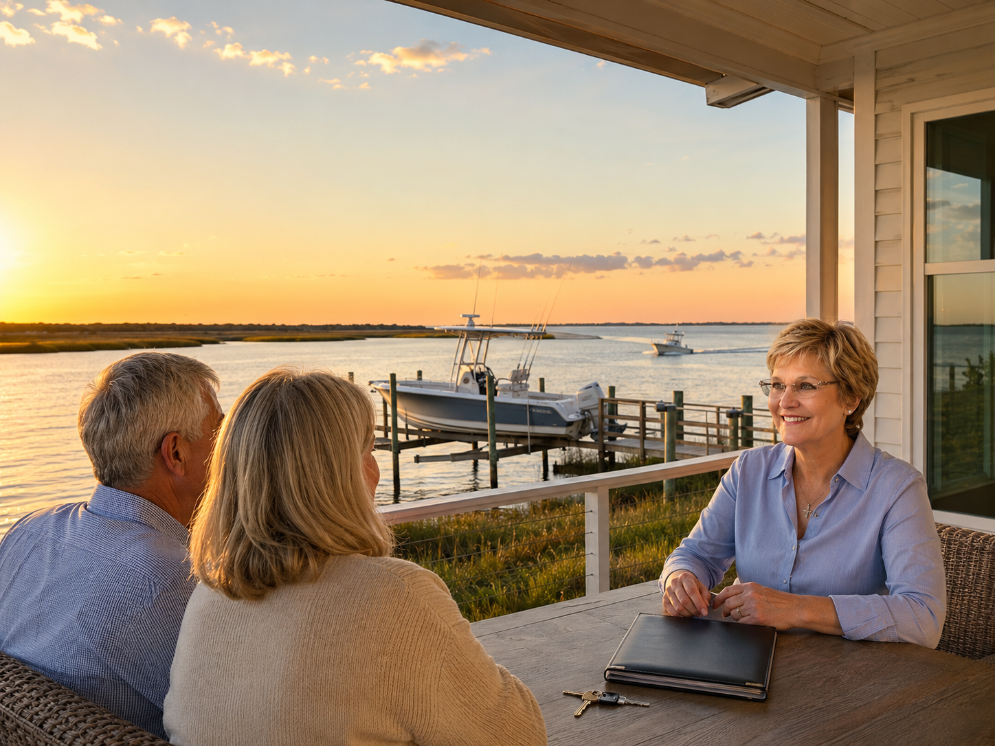 Crystal Coast soundfront home with private dock, boat and waterfront consultation