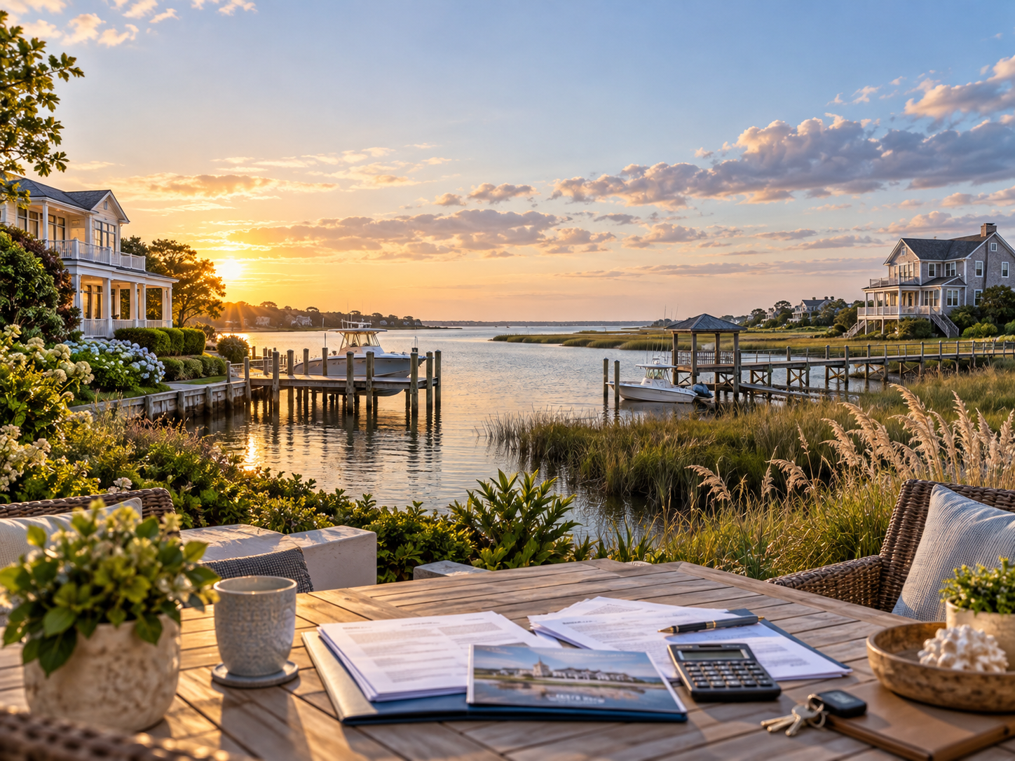 North Carolina waterfront home with documents for Florida vs NC cost comparison