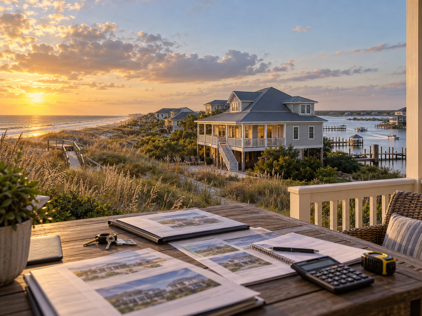 Pricing a Crystal Coast beach house with waterfront views and property valuation documents
