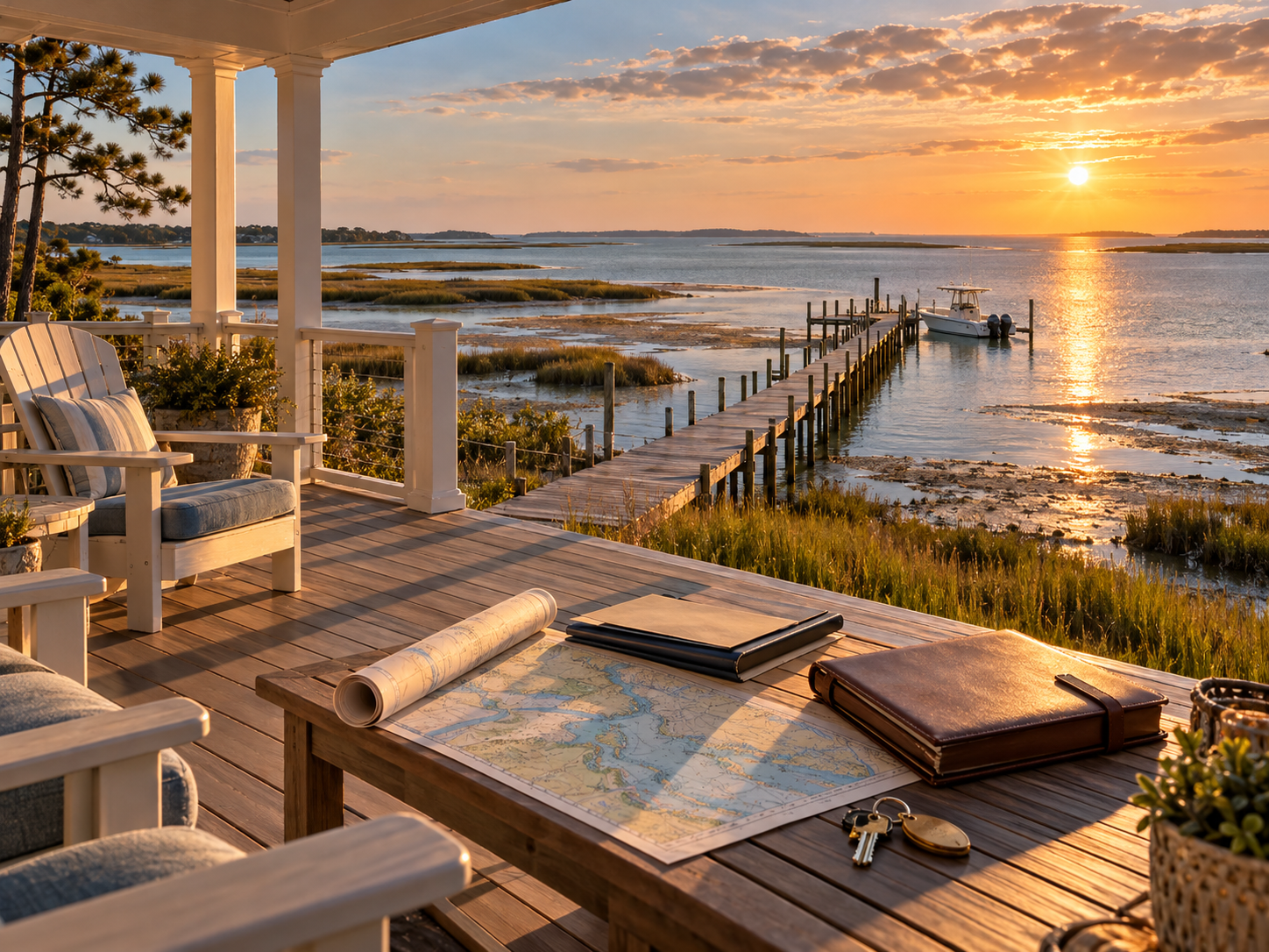 Crystal Coast soundfront property with private dock, boat, and waterfront appraisal documents