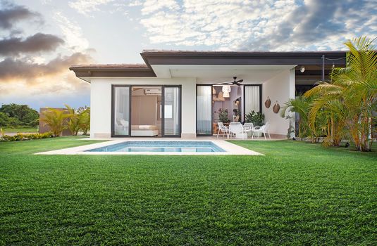 Patio + terraza y piscina