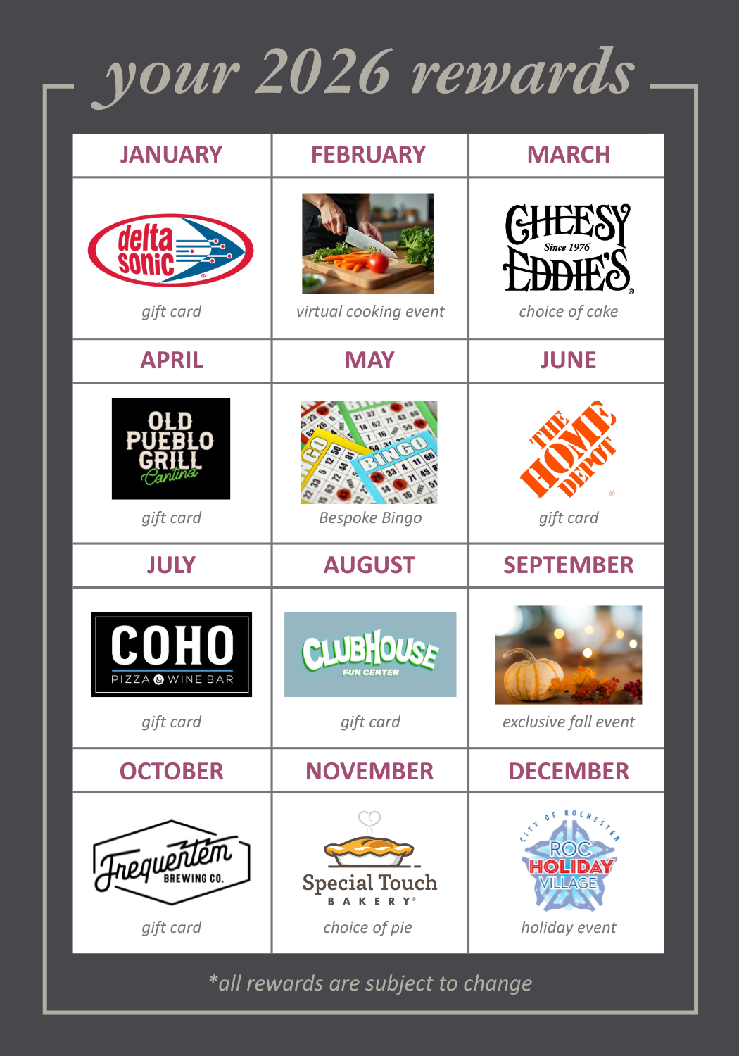 Bespoke Insiders Calendar Insert