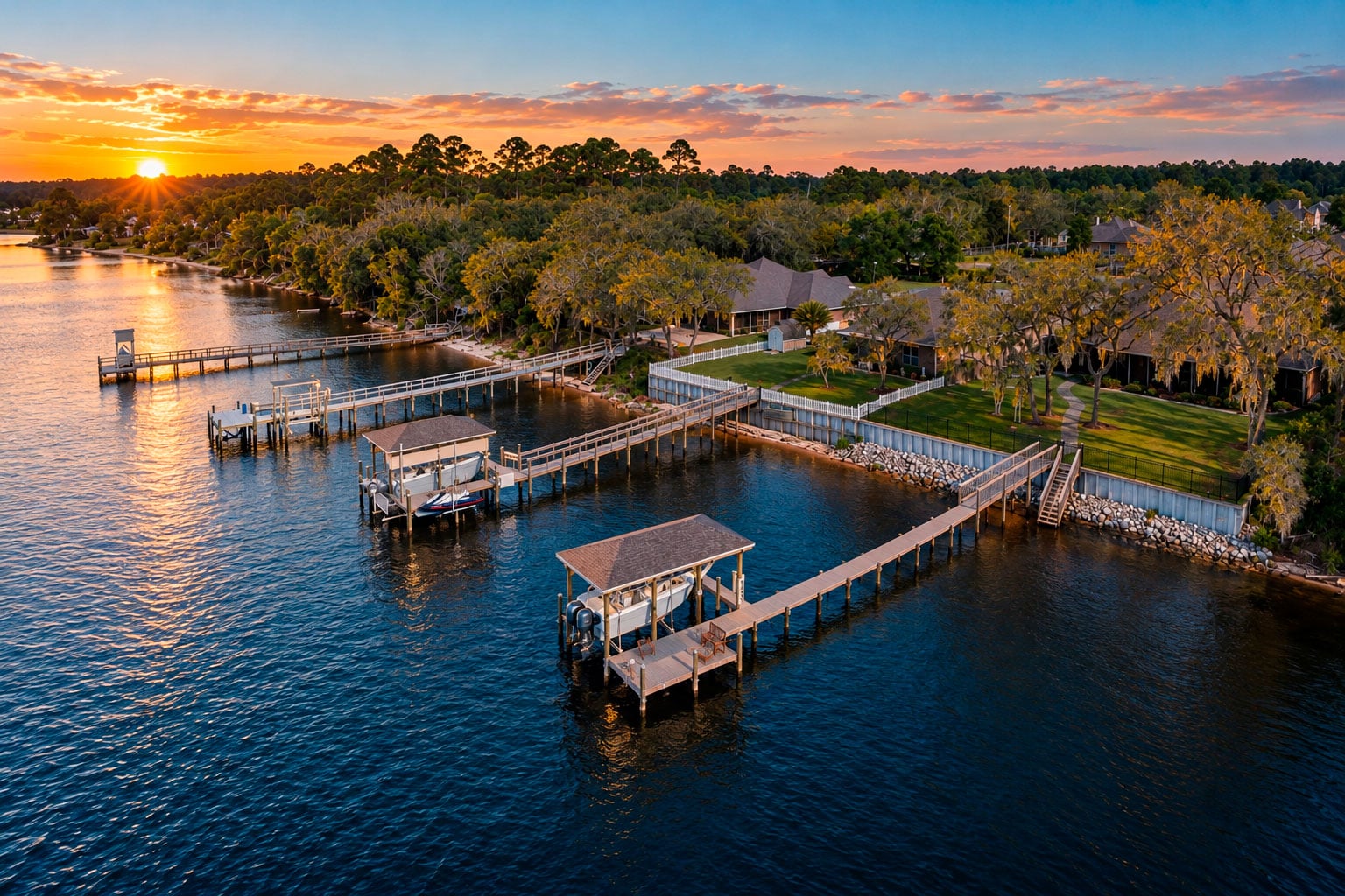 Atlantic Salt Realty Sunset Waterfront Docks