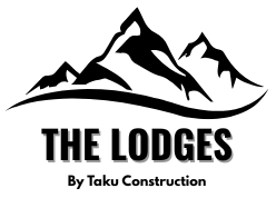 The Lodges at Providence logo, blaack text with mointains