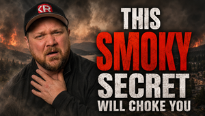 a photo og Ben Geanetta chocking due to smoke with a smokey background