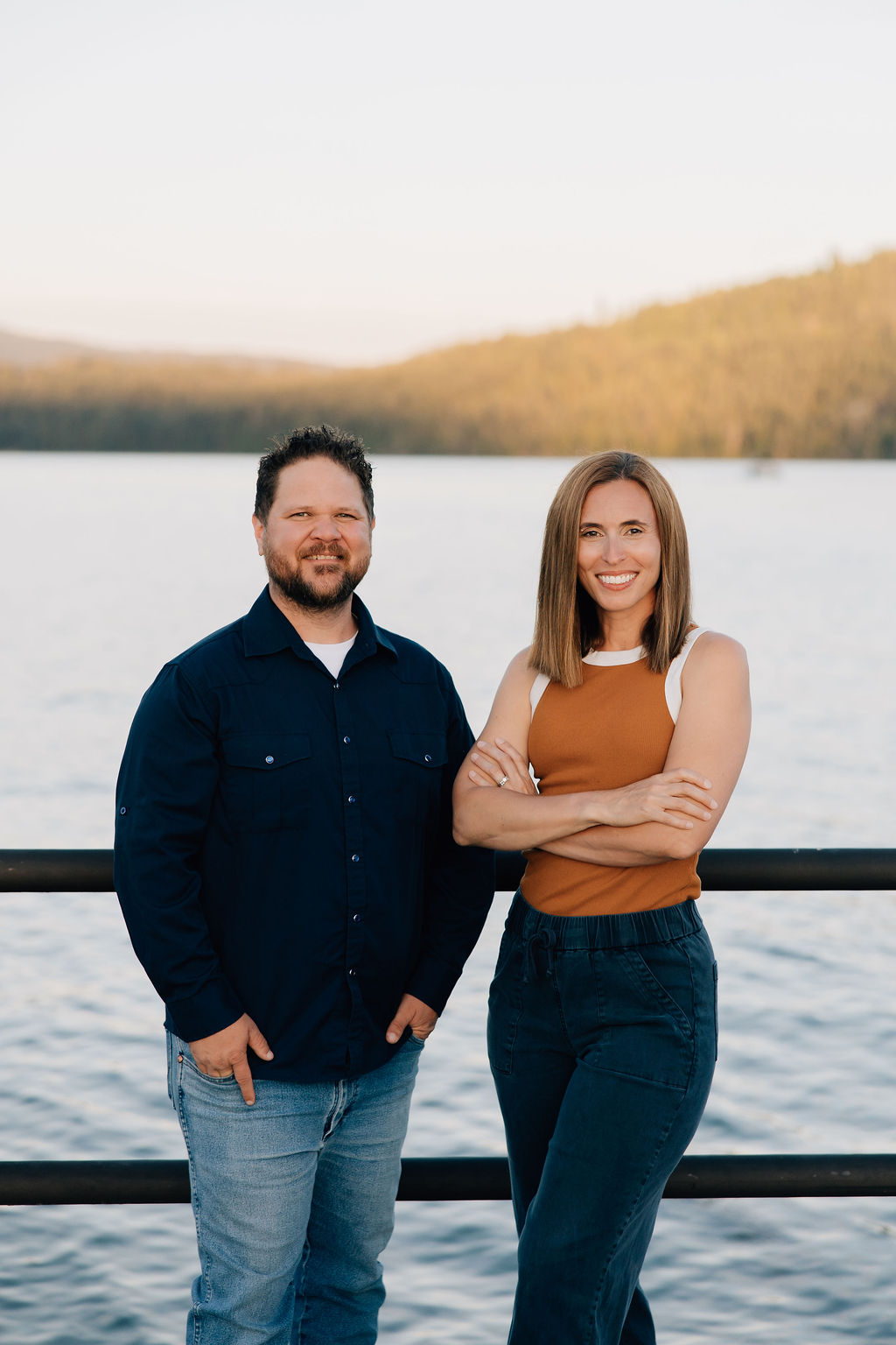 realtor Ben Geanetta and Whitney Pappas in Dover Idaho standing on a marina