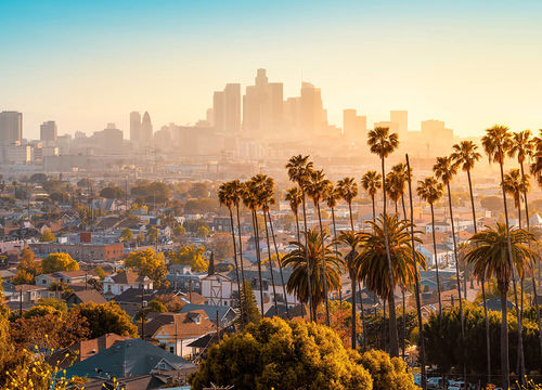 skyline-of-los-angeles-during-sunset